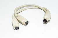 6pin uros MiniDIN - 2x 6pin naaras 180° DIN liitin sovitin PS/2 hiiren ja näppäimistön liittämiseen