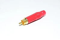 RCA uros liitin Amphenol ACPR-RED punainen metallirungolla max 6,5mm kaapelille *uusi*