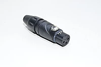 3pin 15A 50V naaras Amphenol AX3FB musta lukittava XLR signaaliliitin 3-8mm kaapeleille *uusi*