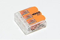 Wago 221-413 orange push-in 3-conductor compact splicing connector with levers *new*
