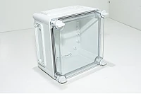Fibox EK 190x190x130mm electronic equipment enclosure, polycarbonate, gray, transparent lid, IK08, IP67 *new*