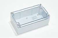 Hammond 1554J2GYCL 90x160x61mm elektroniikkalaitekotelo, polykarbonaatti, harmaa, läpinäkyvä luukku, IP66, IK07 *uusi*