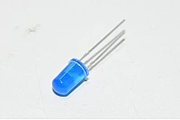 5mm indikaattori LED, sininen, diffusoitu, 15mm jalat *uusi*