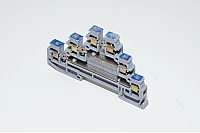 Entrelec D2,5/6.D 1SNA 115 542 R1200 2.5mm² 380V 22A harmaa kolmikerrosläpimenoriviliitin ruuvikiinnityksellä, maalattu siniseksi
