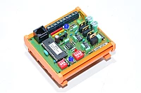 Electromen EM-101 DC-motor control unit 12-24VDC 3A 4-quadrant installed in Conta-Clip RS-SP series DIN-rail mounted enclosure