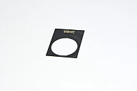 Legend plate, black, 30x40mm square, for 22mm switches / indicator lights "VIRHE"