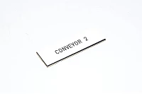 Merkkikilpi, valkoinen, 60x20mm suorakulmainen, "CONVEYOR 2"