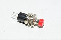 Non-latching pushbutton NO contacts 1A 250VAC red, plastic/metal housing, M7x0,75mm thread *new*