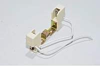 R7S 78mm ceramic halogen lamp holder with 2x 8,5x5mm holes and 1x M4x0.7 threaded hole