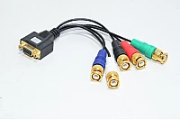 15pin female sub DE-15 VGA connector with 5x BNC male inputs adapter cable