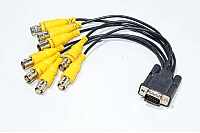 15pin sub DE-15 VGA connector with 8x BNC female inputs for CCTV surveillance card, model 2