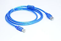 USB A-B cable translucent blue, with ferrite 1.5m *new*