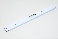 19" 1U 484x44,3x1mm white steel equipment rack mounted blanking plate with 1x 70x25mm oval hole
