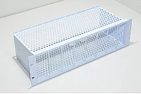 19" 3U 484x183x132mm white steel equipment rack with 8x 48x112mm holes for appliances