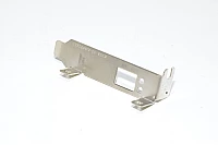Computer expansion card slot blanking plate, half-height, 1x 14x10mm and 2x 3,3mm holes and pcb holders, special model 1