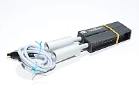 LAT Elektronik LAD4 1021 9/12 86mm red LED double line light with 4pin mini-DIN connector 10VDC