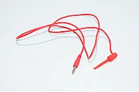 4mm banana plug - small spring loaded test hook, red, 1m, non-insulated, silicone test lead *new*