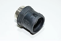 PG29, PMA PMAFIX BVN-9 straight conduit fitting for NW 29 size conduits, black, plastic/metal, IP66
