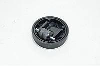 Black plastic recessed 360° castor with 11,5mm and 13,5mm clearence adjustment for 65mm hole
