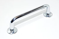 Chrome plated brass handle 150x49x12mm, flange mounting