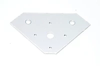 Alumiininen varoitusmajakan asennusteline 105x105x147x4mm jossa 1x 13mm, 2x 9mm ja 4x M5 reiät