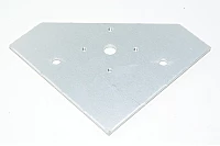 Alumiininen varoitusmajakan asennusteline 150x150x210x5mm jossa 1x 13mm, 2x 9mm ja 4x M5 reiät