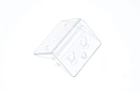 Muovinen L-mallinen asennuskiinnike 70x48x48mm jossa 2x 9.5mm, 2x 4mm, 1x 7.5mm reiät