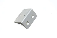 Stainless steel L-shaped mounting bracket 55x46x49mm with 2x 10mm, 2x 5.5mm holes