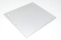 Alumiininen kytkinpaneeli 225x200x4mm jossa 2x upotettua 9mm ja 8x M5 reiät