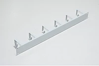 19" 1U 482x44x1mm white steel control panel rack mounted with 6 hooks and 4x 10x6,8mm oval holes