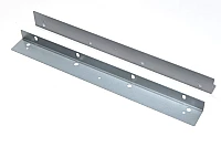 400x40x25x1,2mm gray rack mounting brackets with 4x 6,8x10mm oval holes, 4x 8mm and 3x 4,4mm holes *new*