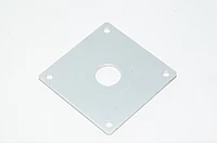 Aluminium switch panel 85x85x3mm with 1x 22mm and 4x 6mm holes