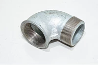 Pipe fitting cast iron 90° elbow with 2" female thread - 2" male thread *new*