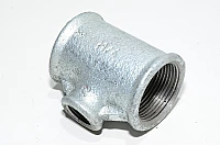 Pipe fitting cast iron T-branch with 2x 1 1/4" female thread - 1/2" female thread *new*