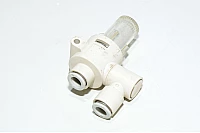 SMC ZFB200-08 swivel elbow air suction filter with white one touch fittings for 8mm tubes