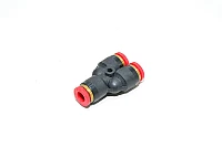 Pisco PY6 punainen 6mm Y-liitin / Y-haara / Y-sovitin pikaliitin samoille putkihalkaisijoille