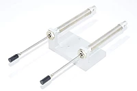 2x SMC CD85N16-100-B double acting ISO cylinder with integrated clevis and bumper + aluminium assembly 1