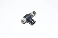 Pisco JSC6-01MA elbow mini type meter-out speed controller with R1/8 threaded port and 6mm quick connector for tube