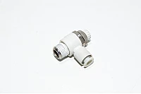 SMC AS2201F-02-06 elbow type meter-out speed controller with R1/4 threaded port and 6mm quick connector for tube