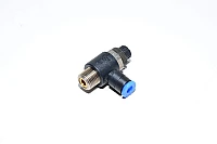 SMC AS2211F-01-04 black elbow type meter-in speed controller with R1/8 threaded port and 4mm quick connector for tube