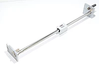 SMC CY1B15H-500 basic type magnetically coupled rodless cylinder + mounting brackets + 2x adjustable urethane bumper and 1x M16 16mm shock absorber