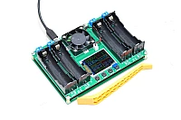 4x 18650 Li-ion battery charger / battery tester, USB C or 5VDC *new*