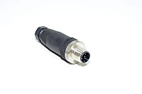 M12 suora A-koodattu suojaamaton 5-pin anturiliitin, uros, muovi/metalli, Binder 713-sarja 99-0437-14-05, ruuviliitäntä 4-6mm kaapeleille