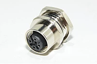 M12 paneeliasennettava A-koodattu 5-pin naaras edestä asennettava metallinen anturiliitin SS-M12-PM-AC-5P-F-FRMT-PG9-SC-V1 PG9 kierteellä ja juotoskupeilla *uusi*