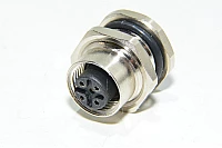 M12 panel mount A-coded 5-pin female rear mounting metal sensor connector SS-M12-PM-AC-5P-F-REMT-PG9-SC-V1 with PG9 thread and solder cups *new*