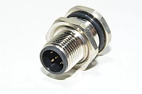 M12 panel mount A-coded 5-pin male rear mounting metal sensor connector SS-M12-PM-AC-5P-M-REMT-PG9-SC-V1 with PG9 thread and solder cups *new*