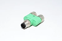 M12 A-koodattu suojaamaton 5-pin uros – M12 A-koodattu suojaamaton 5-pin naaras Y-jakaja suoralla kytkennällä Phoenix Contact SAC-5P-M12Y/2XM12FS VP 1683468 *uusi*