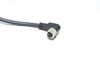Sensor cable IFM E11200 with molded plastic angle type unshielded 4-pin female M8 sensor connector
