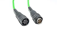 Anturikaapeli 6x 0.25mm² vihreä jossa Amphenol-Tuchel C 091 B-sarjan T 3424 551 suora uros 6-pin DIN + T 3425 551 suora naaras 6pin DIN liitin