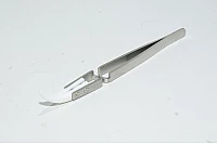 137x8mm reverse action stainless steel tweezers with 37mm curved white mat finish ceramic tweezer tips *new*